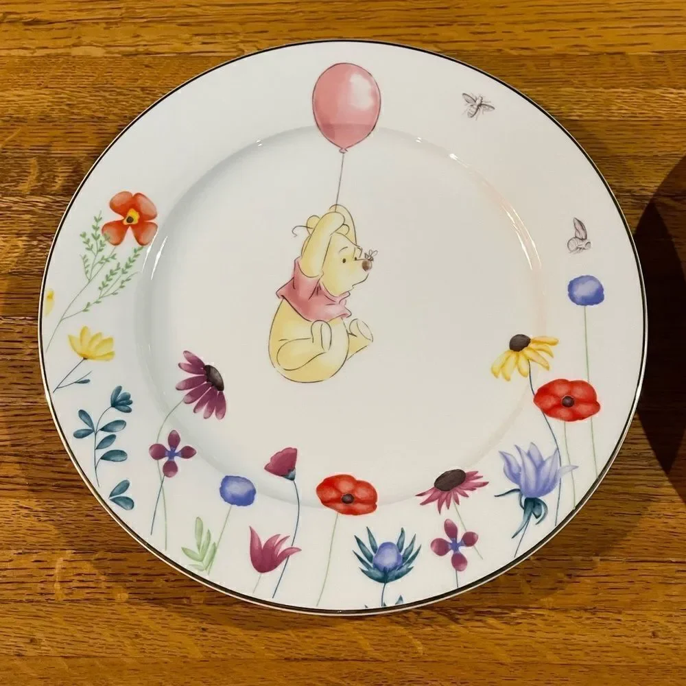 Disney Winnie the Pooh Among the Flowers Dinner Plates set of 2 NWT